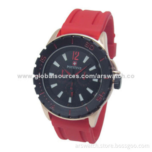 Silicone strap sports watches in Japan quartz movement